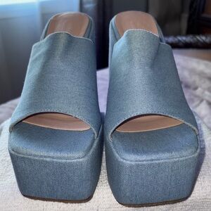 CC Stylish Blue Women's Platform Mules